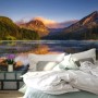 Mountain and Lake Landscape in the Sunrise Wallpaper Mural