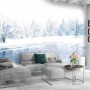 Watercolor Winter Landscape and Lake Wallpaper Mural