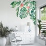 Tropical Leaf with Eucalyptus Wall Decal Sticker
