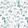 Blue Leaf Pattern Wallpaper Mural