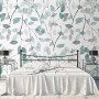 Blue Leaf Pattern Wallpaper Mural