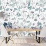 Blue Leaf Pattern Wallpaper Mural