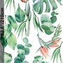 Tropical Leaf with Eucalyptus Wall Decal Sticker