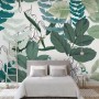 3D Look Tropical Leaf Drawing Art Wallpaper Mural