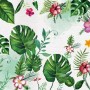 Colorful Mirabilis Flowers and Tropical Leaves Wallpaper Mural