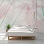 Pink Leaf Veins Wallpaper Mural