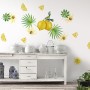 Yellow Lemon with Lily Florals Wall Decal Sticker