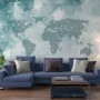 Abstract Map with Geometric Line Wallpaper Mural