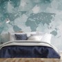 Abstract Map with Geometric Line Wallpaper Mural