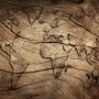 Vintage Wood World Map Wallpaper Mural