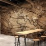 Vintage Wood World Map Wallpaper Mural
