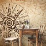 Vintage Map with Compass Wallpaper Mural