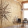 Vintage Map with Compass Wallpaper Mural