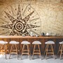 Vintage Map with Compass Wallpaper Mural