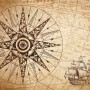 Vintage Map with Compass Wallpaper Mural