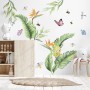Cute Tropical Leaves and Flowers Wall Decal Sticker