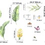 Cute Tropical Leaves and Flowers Wall Decal Sticker