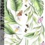 Cute Tropical Leaves and Flowers Wall Decal Sticker