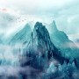 Misty Mountain Landscape and Sunrise Wallpaper Mural