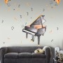 Watercolor Piano and Trumpet with Colorful Music Notes Wall Decal Sticker