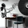Black Music Record and Rock Music Notes Wall Decal Sticker