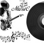 Black Music Record and Rock Music Notes Wall Decal Sticker
