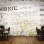 Nostalgic Beige Music Notes Wallpaper Mural