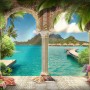 3D Look Sea Landscape with Lux Arabian Arches Wallpaper Mural