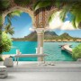 3D Look Sea Landscape with Lux Arabian Arches Wallpaper Mural