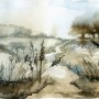 Watercolor Style Botanical Landscape Wallpaper Mural