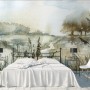 Watercolor Style Botanical Landscape Wallpaper Mural