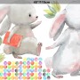 The Cute Bunny Reading Books with Colorful Polka Dots Kids Wall Decal Sticker
