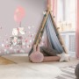 Cute Bunny with Pink Balloons and Little Flowers Wall Decal Sticker