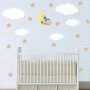 White Cloud and Stars Wall Decal Sticker