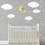 White Cloud and Stars Wall Decal Sticker