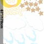 White Cloud and Stars Wall Decal Sticker