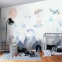 Watercolor Style Kids Landscape with Cute Bunny Wallpaper Mural