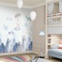 Watercolor Style Kids Landscape with Cute Bunny Wallpaper Mural