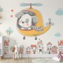 Cute Puppy in Helicopter Wallpaper Mural