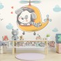 Cute Puppy in Helicopter Wallpaper Mural
