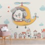 Cute Puppy in Helicopter Wallpaper Mural