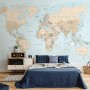 Brown & Brown Political World Map Wallpaper Mural