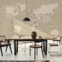 Brown & Brown Political World Map Wallpaper Mural