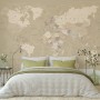 Brown & Brown Political World Map Wallpaper Mural