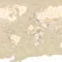 Brown & Brown Political World Map Wallpaper Mural