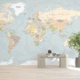 Navy Blue Political World Map Wallpaper Mural