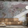 Soft Colorful Political World Map Wallpaper Mural