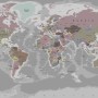 Soft Colorful Political World Map Wallpaper Mural
