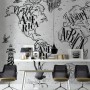 Vintage Charcoal World Map Wallpaper Mural