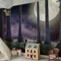 3D Look Moon Landscape with Cute Kids Wallpaper Mural